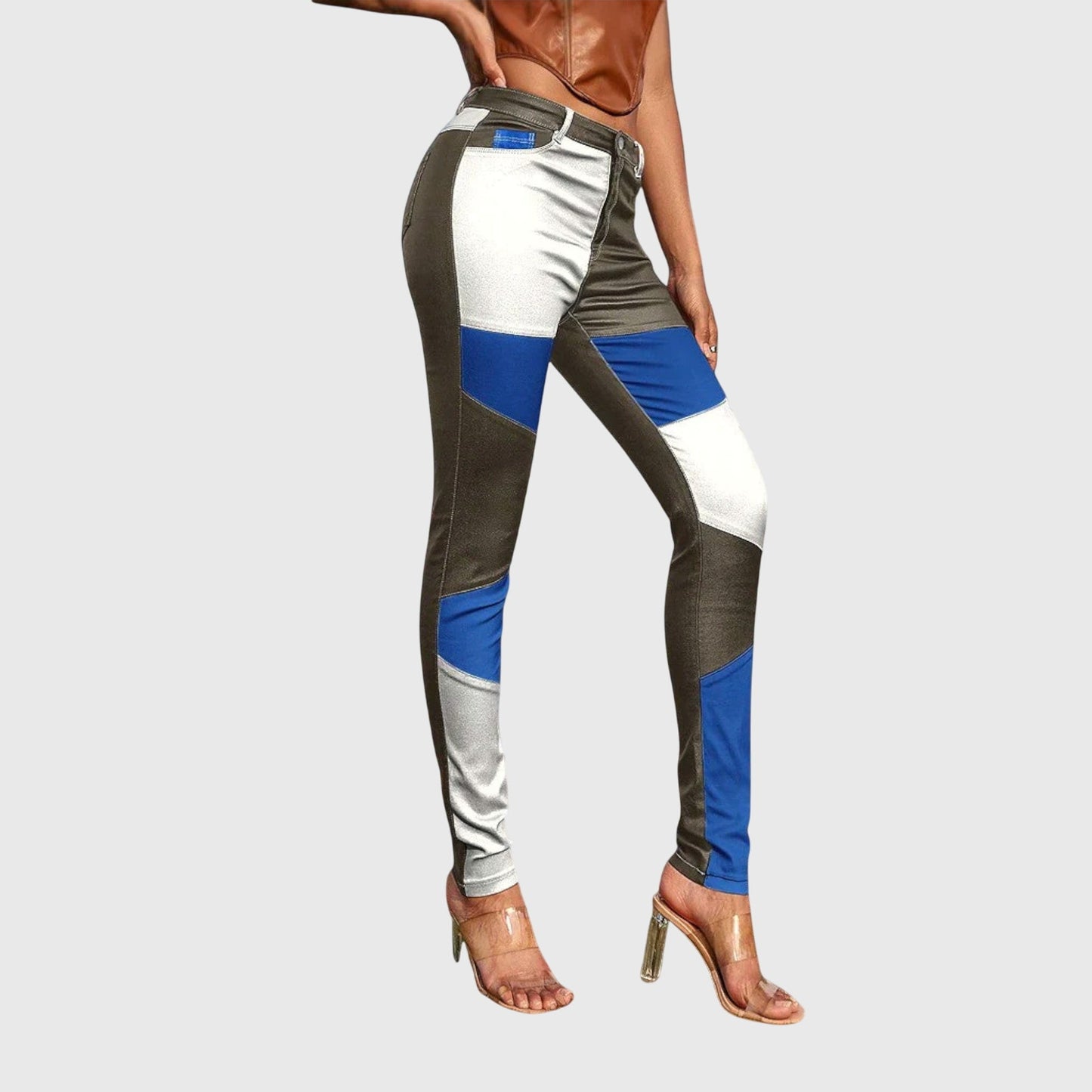 Sylvia | Tube Pants with Color Block Pattern