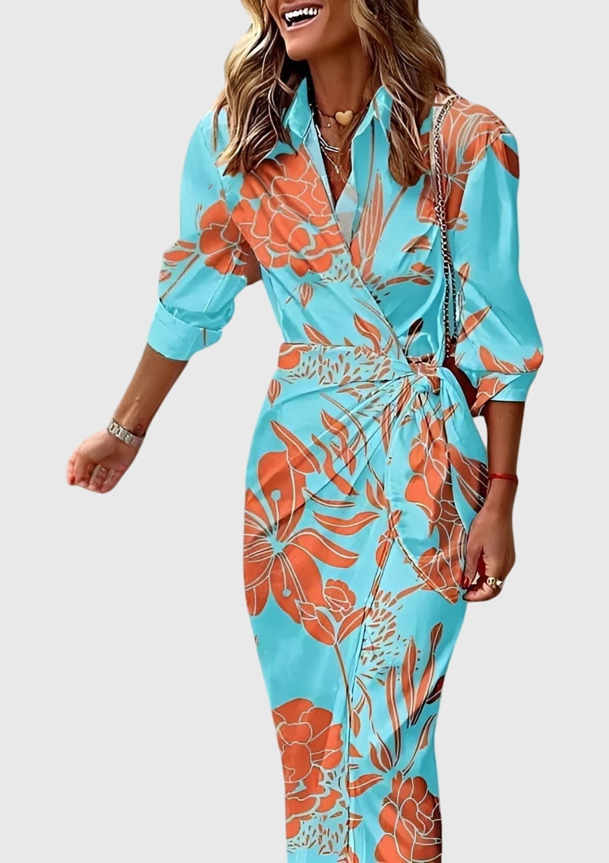 Fee | Elegant Wrap Dress with Print