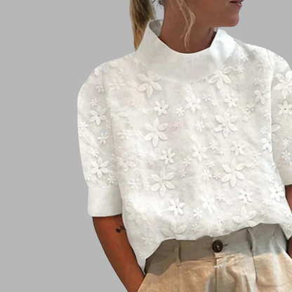 Karla | With Embroidered Solid Stand Collar