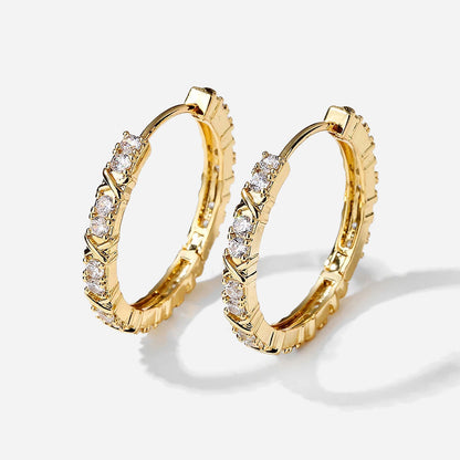 Renee | Zirconia Cross Earrings in 18K Gold
