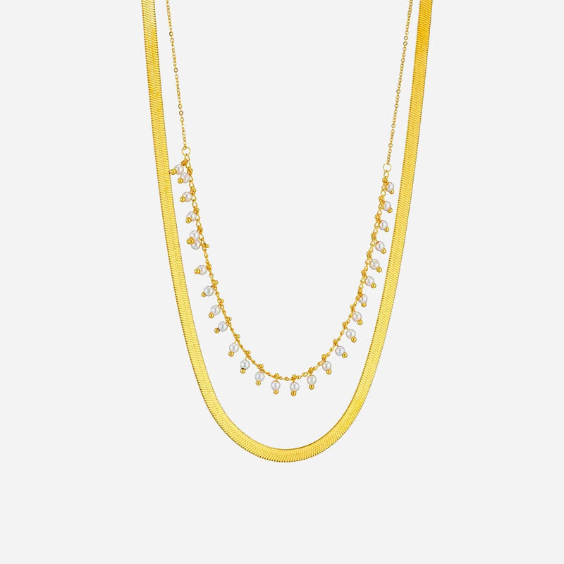 Melinda | Luxe Snake Choker & Pearl Jewelry Set 18K Gold