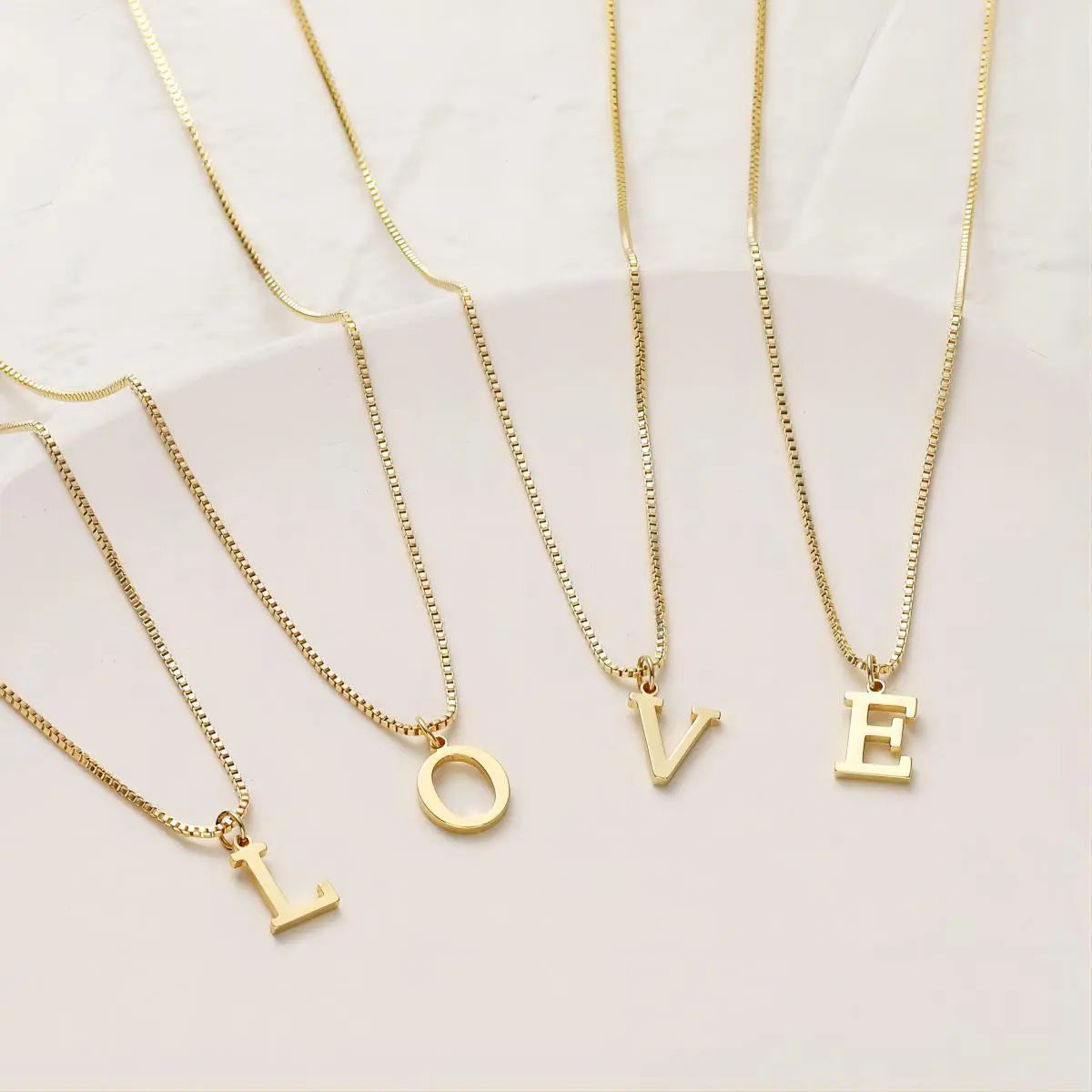 Rose | Initials Necklace in 18K Gold