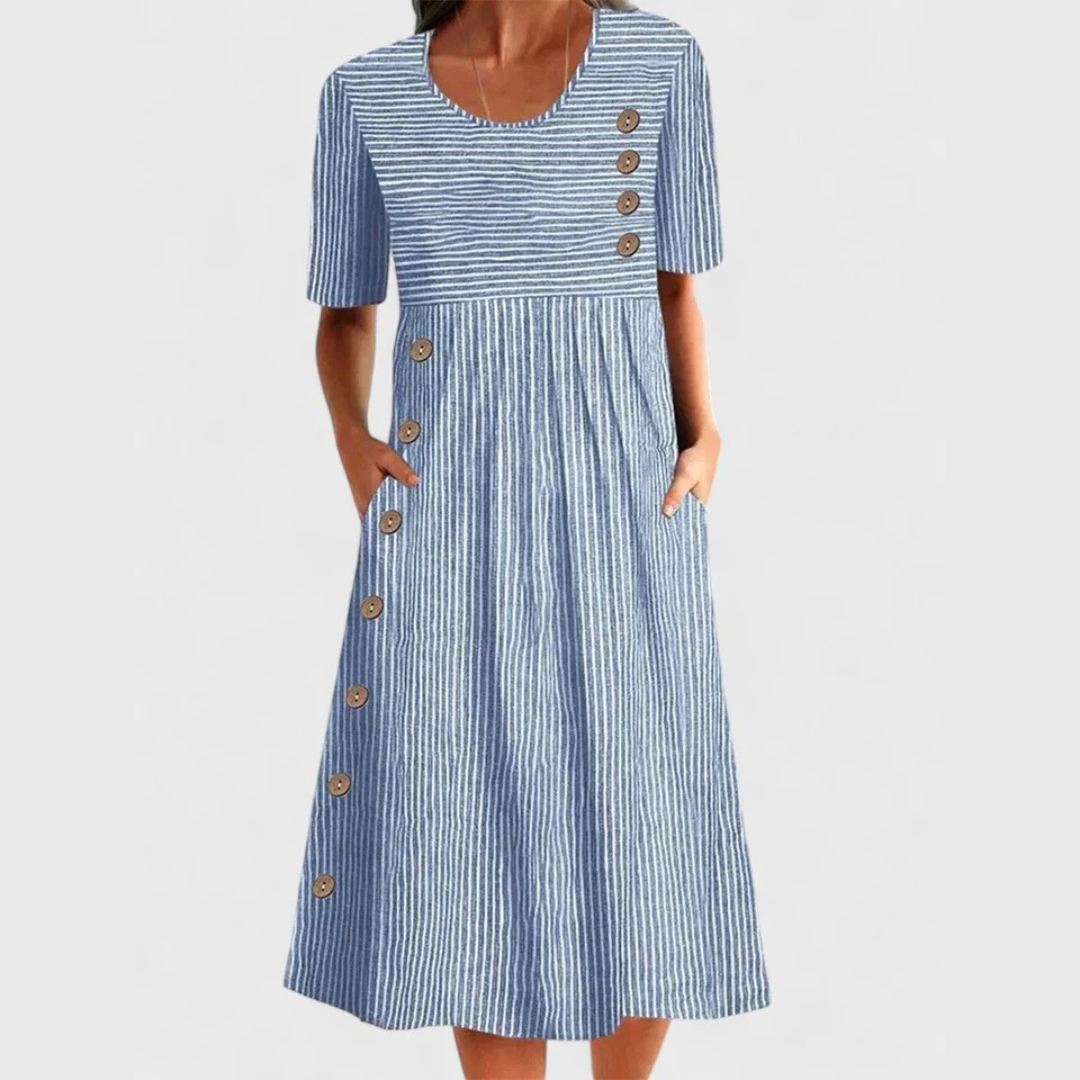 Mea | Striped Midi Dress