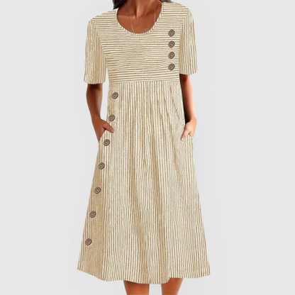 Mea | Striped Midi Dress