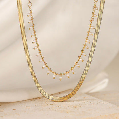 Melinda | Luxe Snake Choker & Pearl Jewelry Set 18K Gold