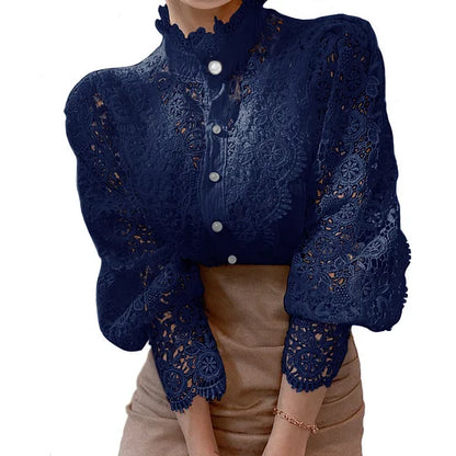 Tove | Long-sleeve shirt with lace and detailing