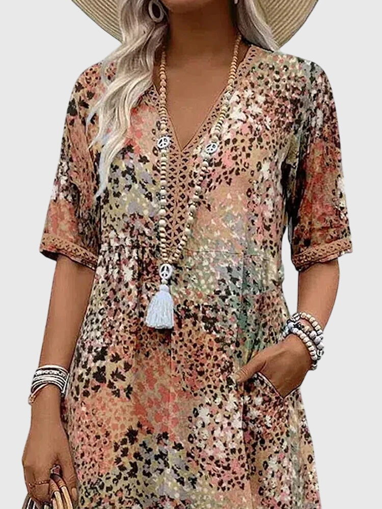 Monica | Elegant Floral Midi Dress