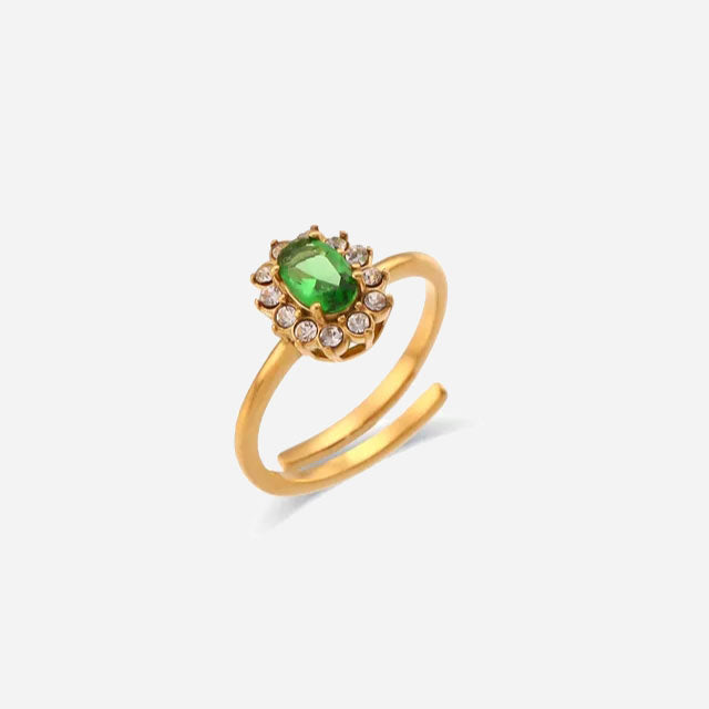 Alyssa | Green Zirconia Ring 18K Gold