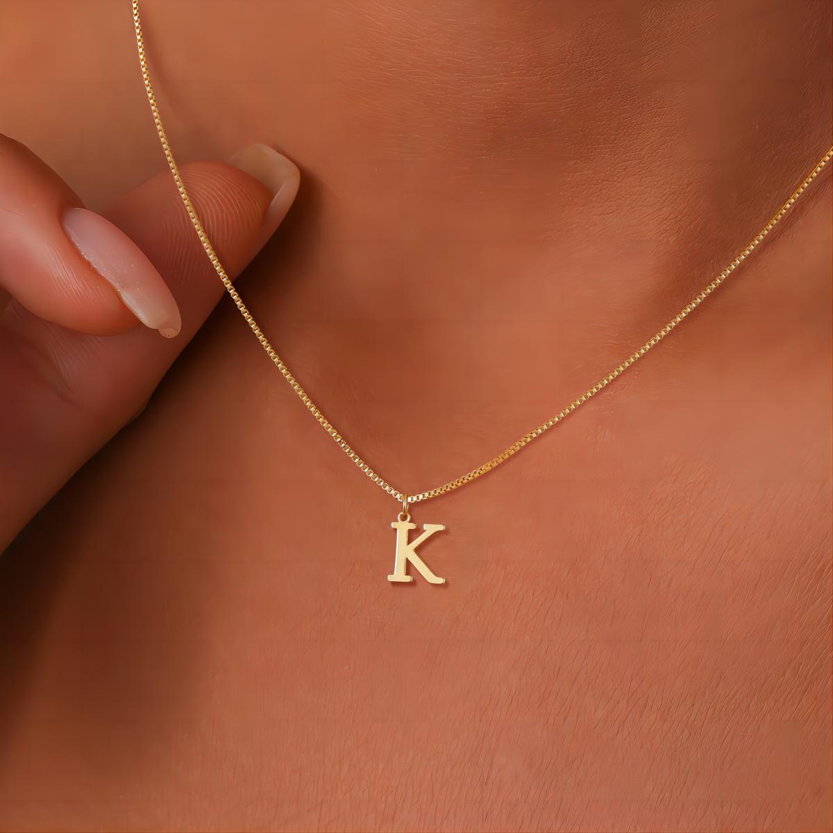 Rose | Initials Necklace in 18K Gold