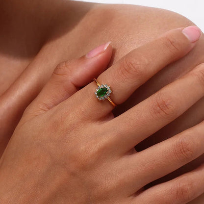 Alyssa | Green Zirconia Ring 18K Gold