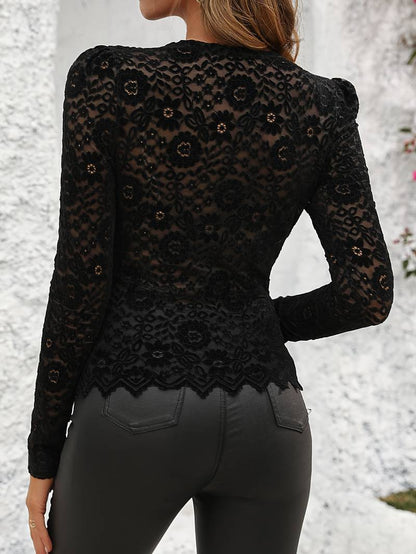 Ingeborg | Elegant Blouse with Long Sleeves in Lace for Women