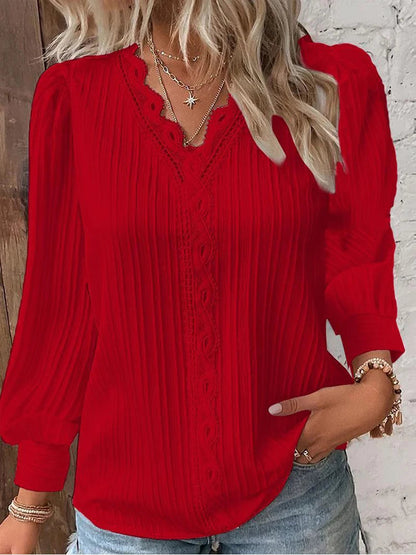 Cathrine | Blouse with Long Sleeves and V-Neck