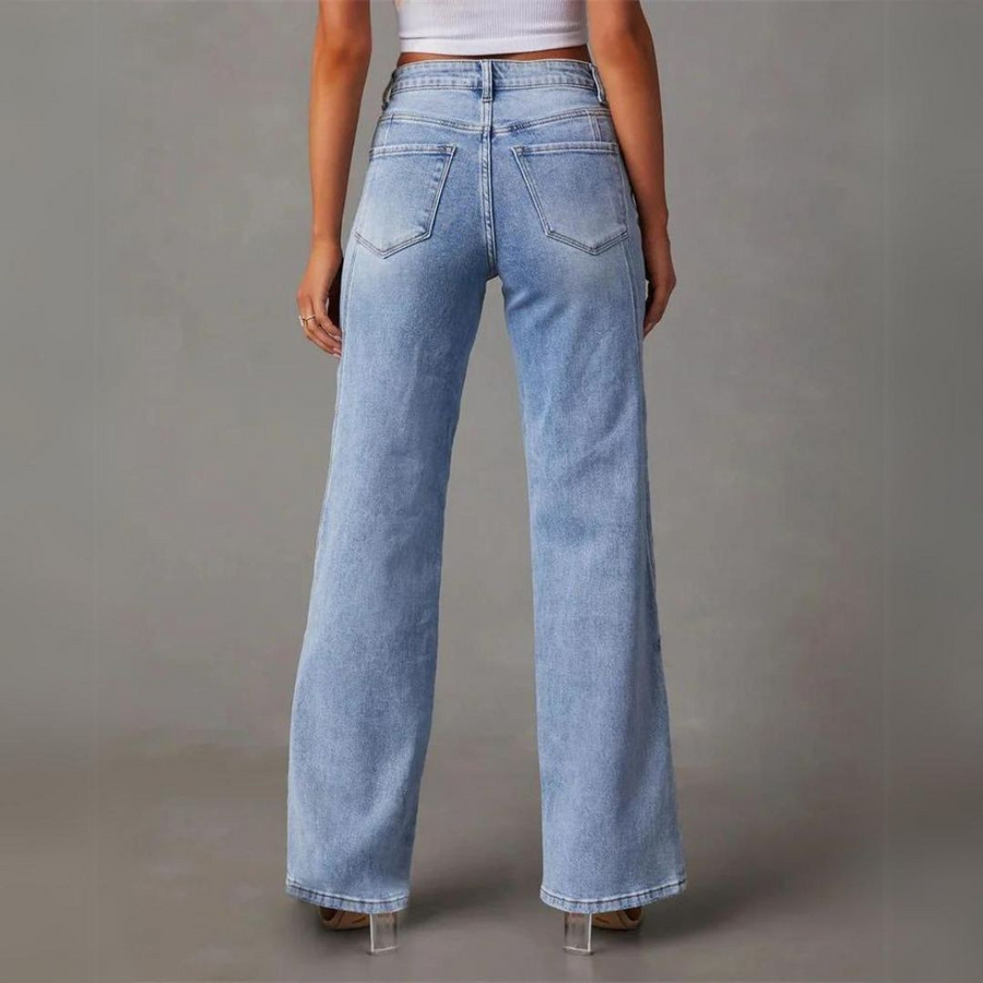 Leah - High Waisted Wide Leg Jeans