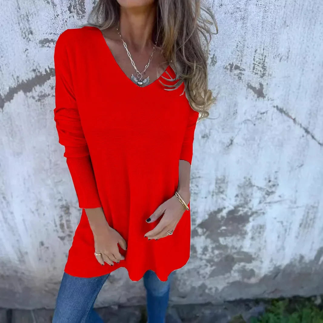 Rebecca | Relaxed V-Neck Knit Tunic
