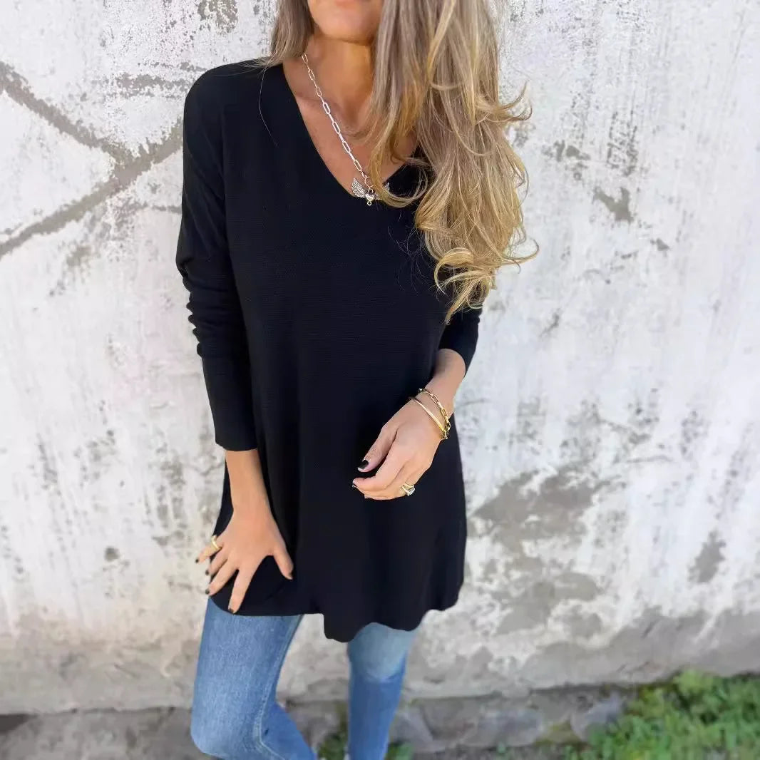 Rebecca | Relaxed V-Neck Knit Tunic