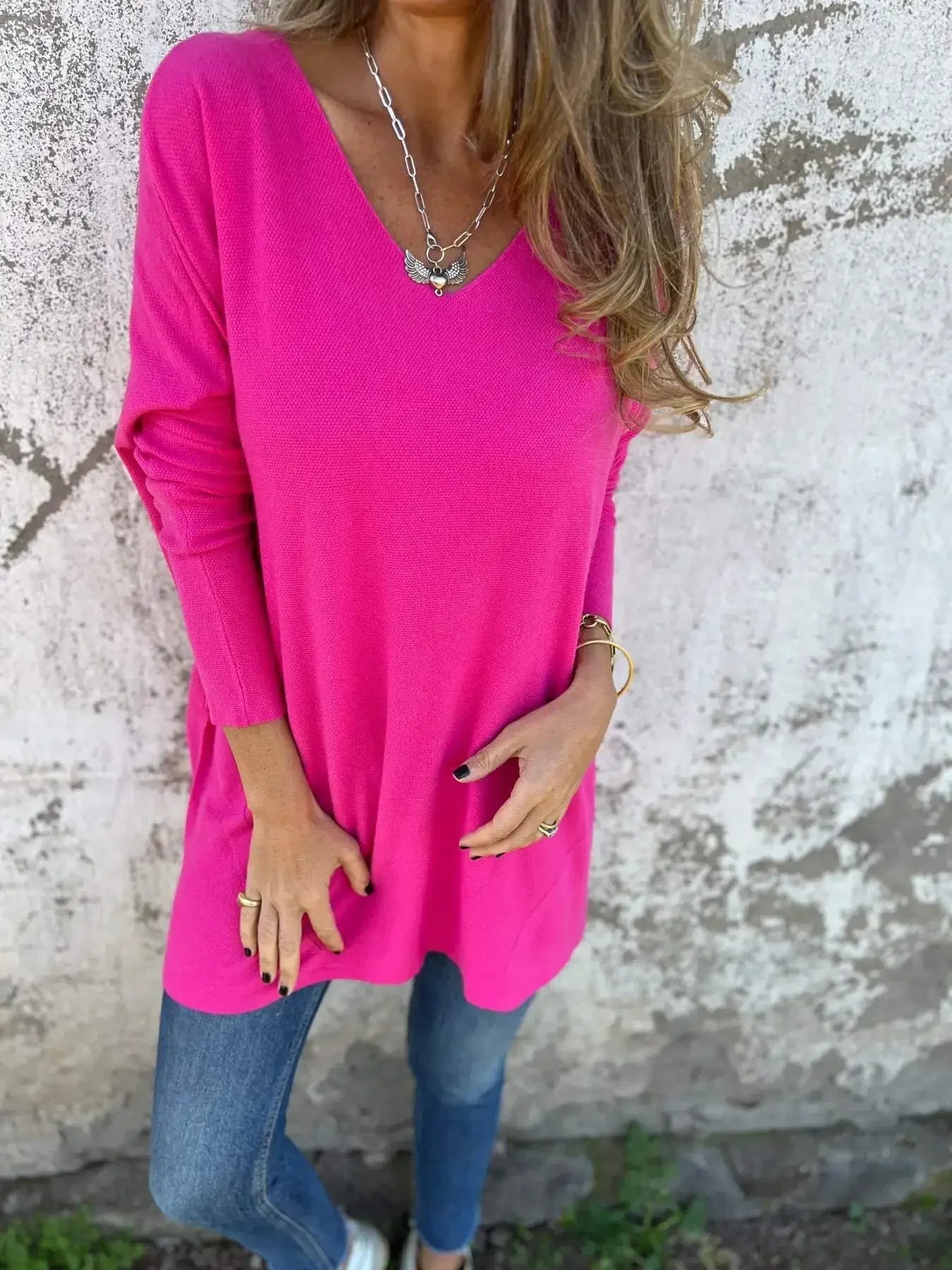 Rebecca | Relaxed V-Neck Knit Tunic