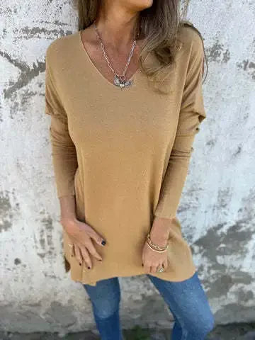 Rebecca | Relaxed V-Neck Knit Tunic