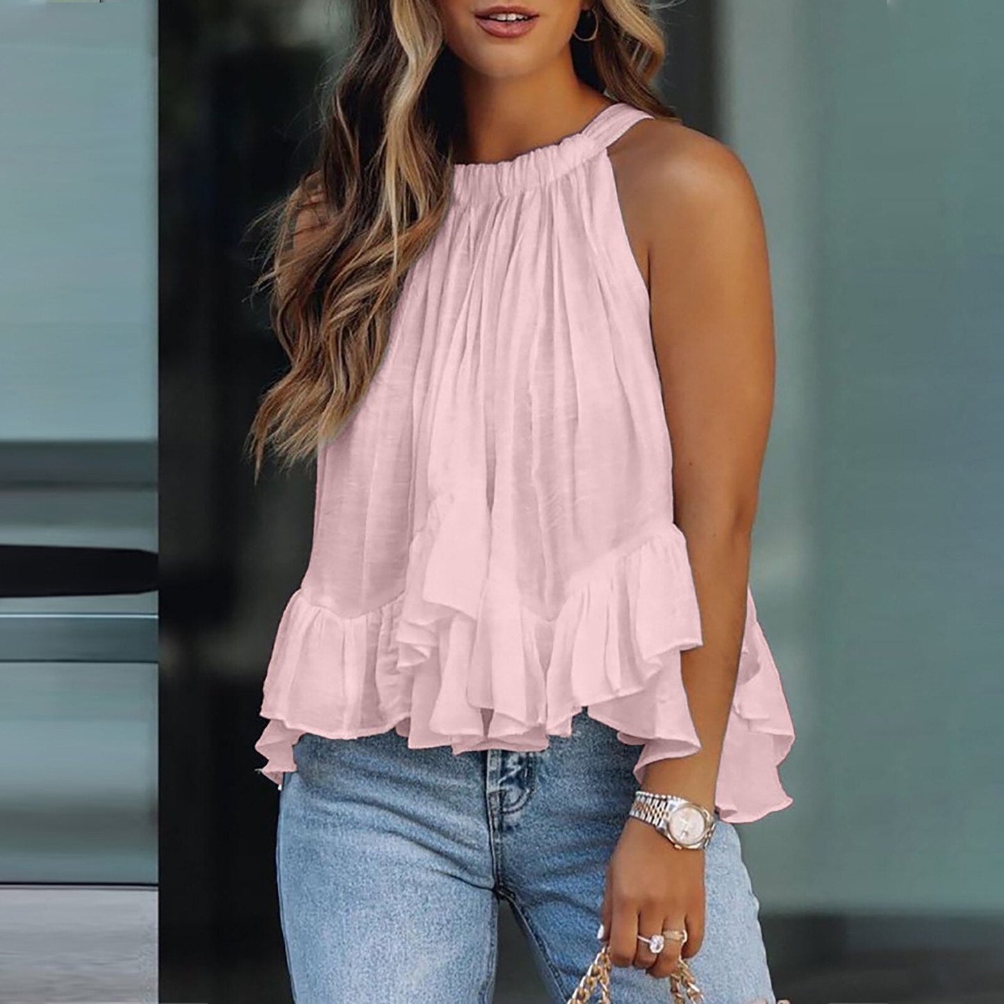 Karianne | Textured Ruffle Blouse