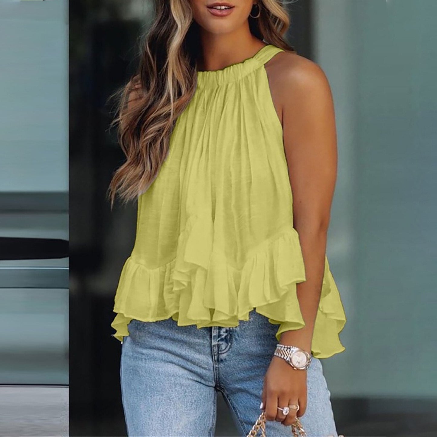 Karianne | Textured Ruffle Blouse