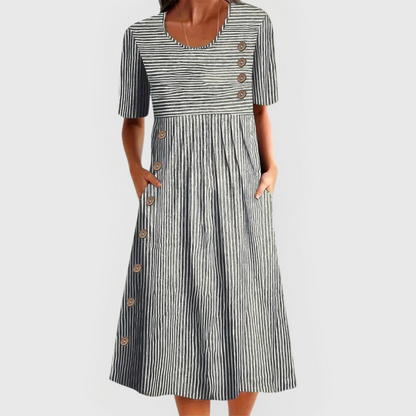 Mea | Striped Midi Dress