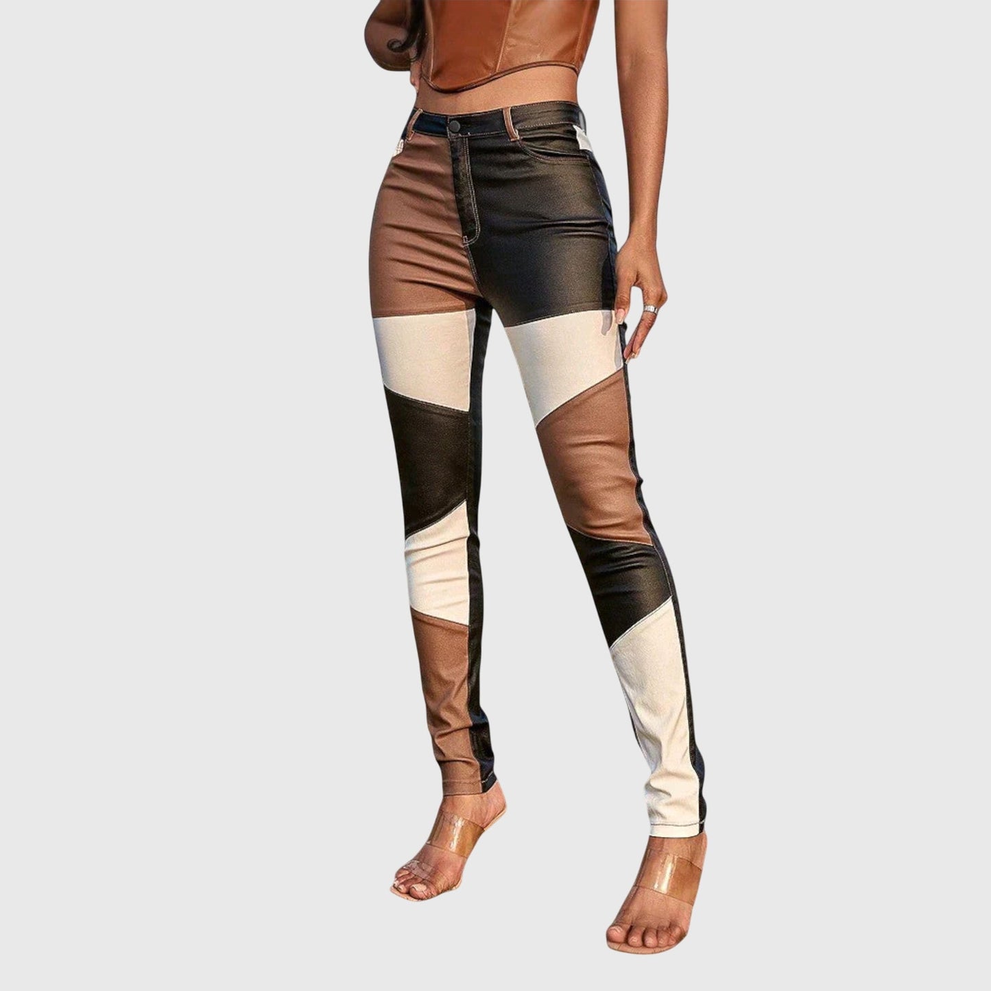Sylvia | Tube Pants with Color Block Pattern