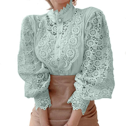 Tove | Long-sleeve shirt with lace and detailing
