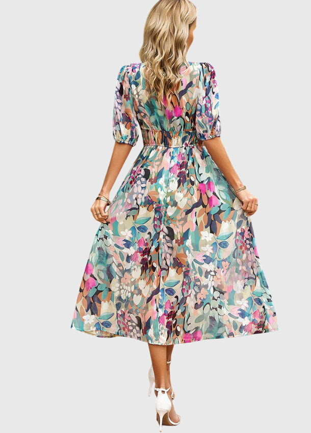 Joyce | Flattering Floral Midi Dress
