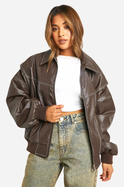 Marja | Plus Size Casual Bomber Jacket with Embroidery Details