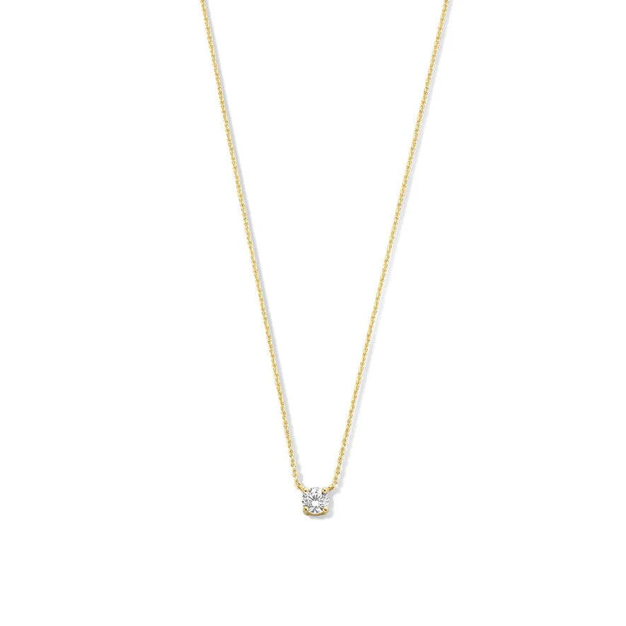 Christina | Moissanite Stone Necklace 14k Gold