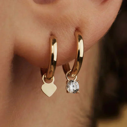 Judith | Moonbeam Stone Hoop Earrings 14k Gold