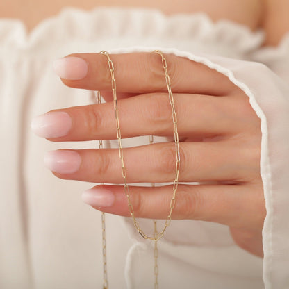 Morgan | Small Paper Necklace 18K Gold