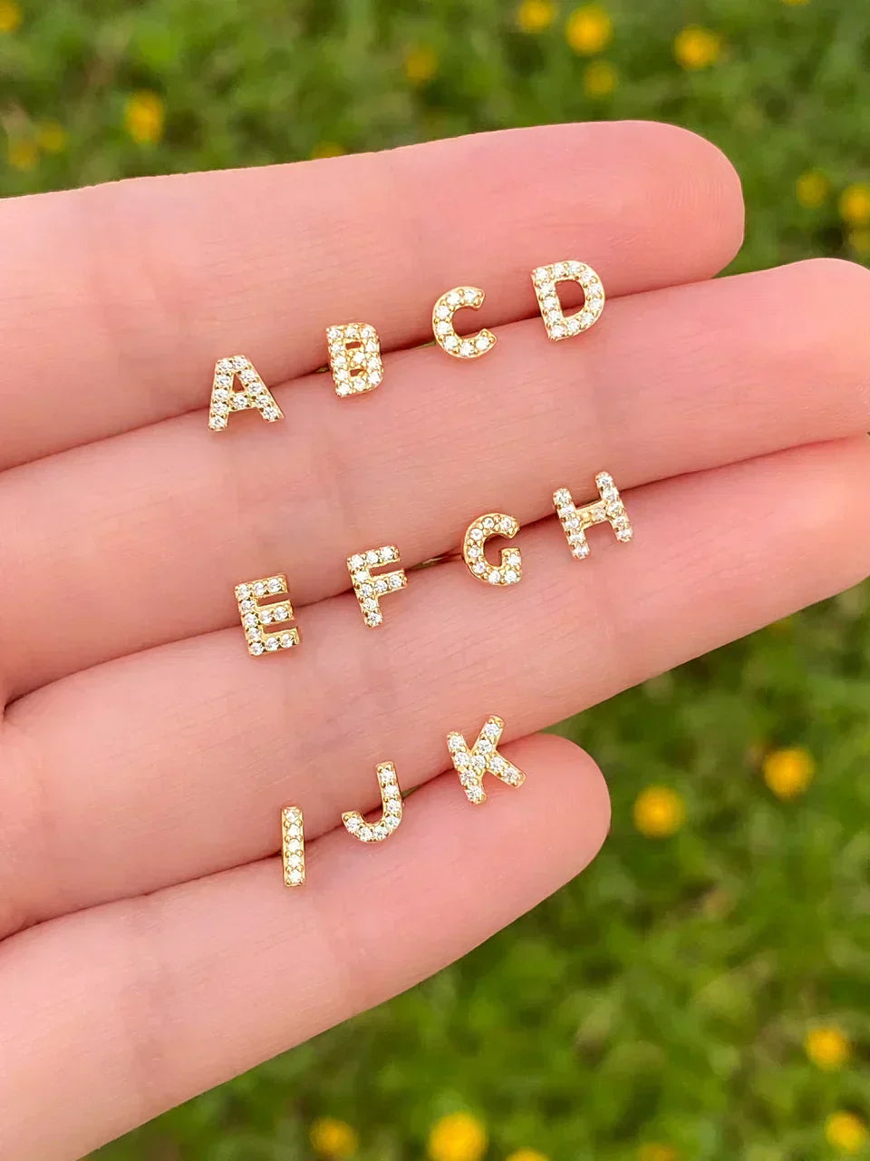 Rochelle | Letter Earrings 18k Gold