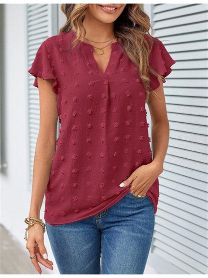Kari | Chic Patchwork Blouse with Ruffles